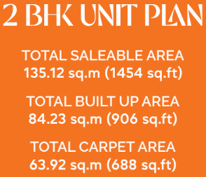 2 BHK area details